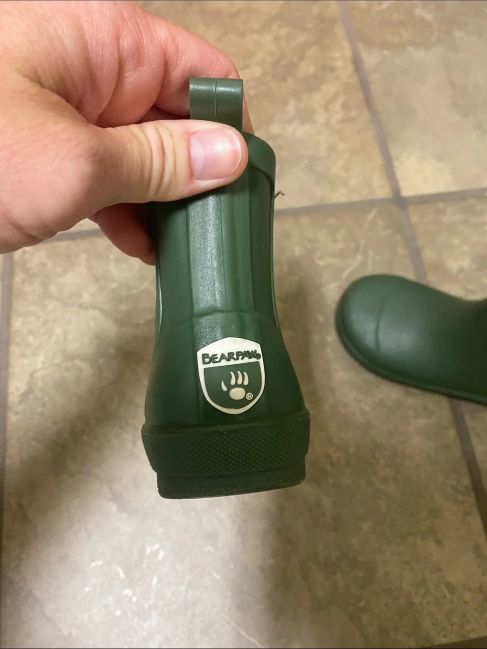 BearPaw Kids Olive Green Chelsea Rain Boots